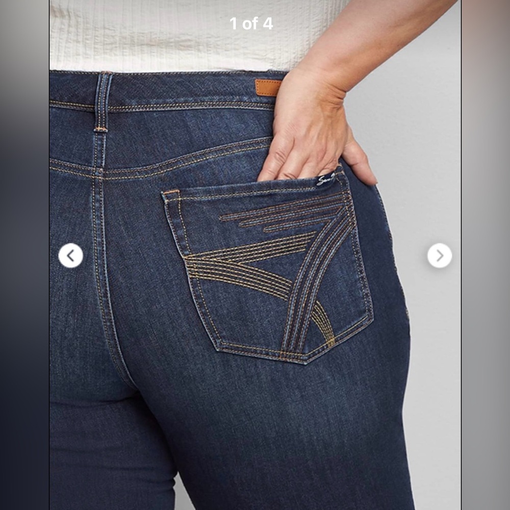 NWT 7 for all mind kind  brand Straight leg jeans plus size 24 blue denim curvy